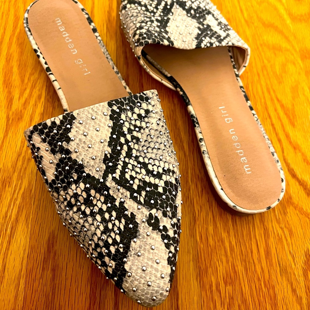 Studded Snakeskin Steve Madden Mules